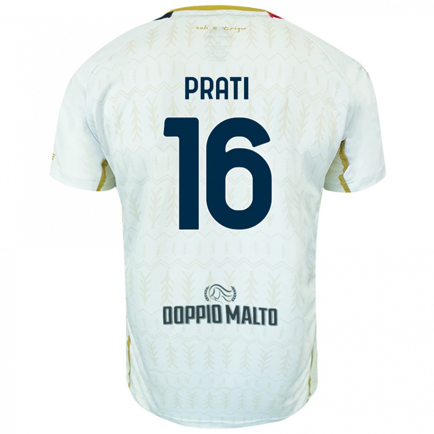 Niño Camiseta Matteo Prati #16 Blanco 2ª Equipación 2024/25 La Camisa Perú