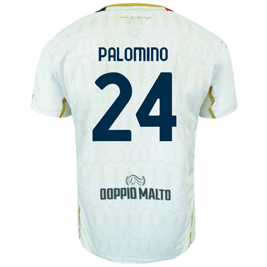 Niño Camiseta José Luis Palomino #24 Blanco 2ª Equipación 2024/25 La Camisa Perú