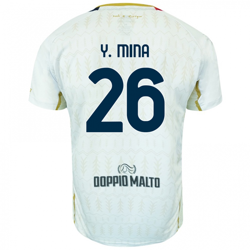 Niño Camiseta Yerry Mina #26 Blanco 2ª Equipación 2024/25 La Camisa Perú