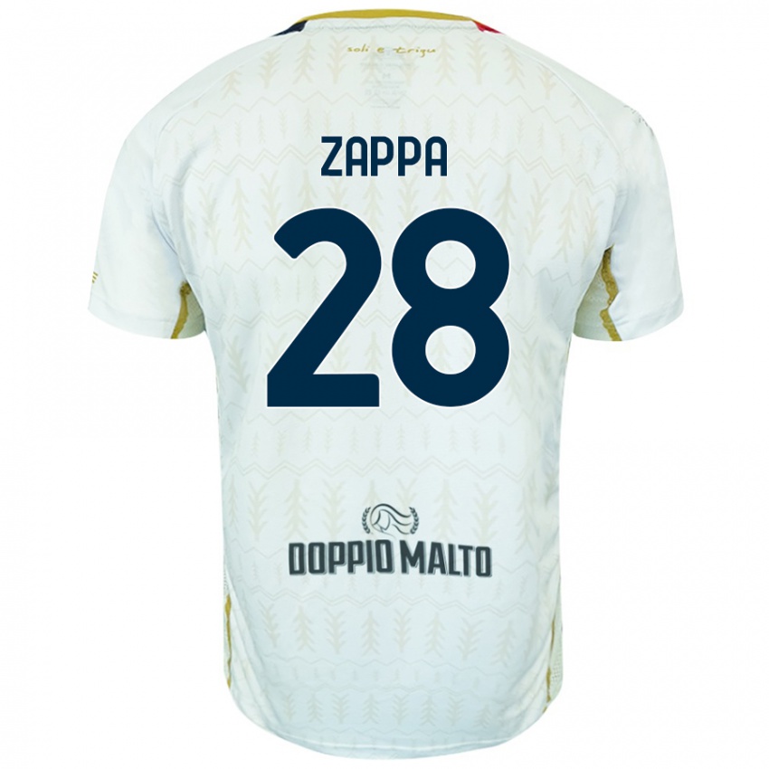 Niño Camiseta Gabriele Zappa #28 Blanco 2ª Equipación 2024/25 La Camisa Perú