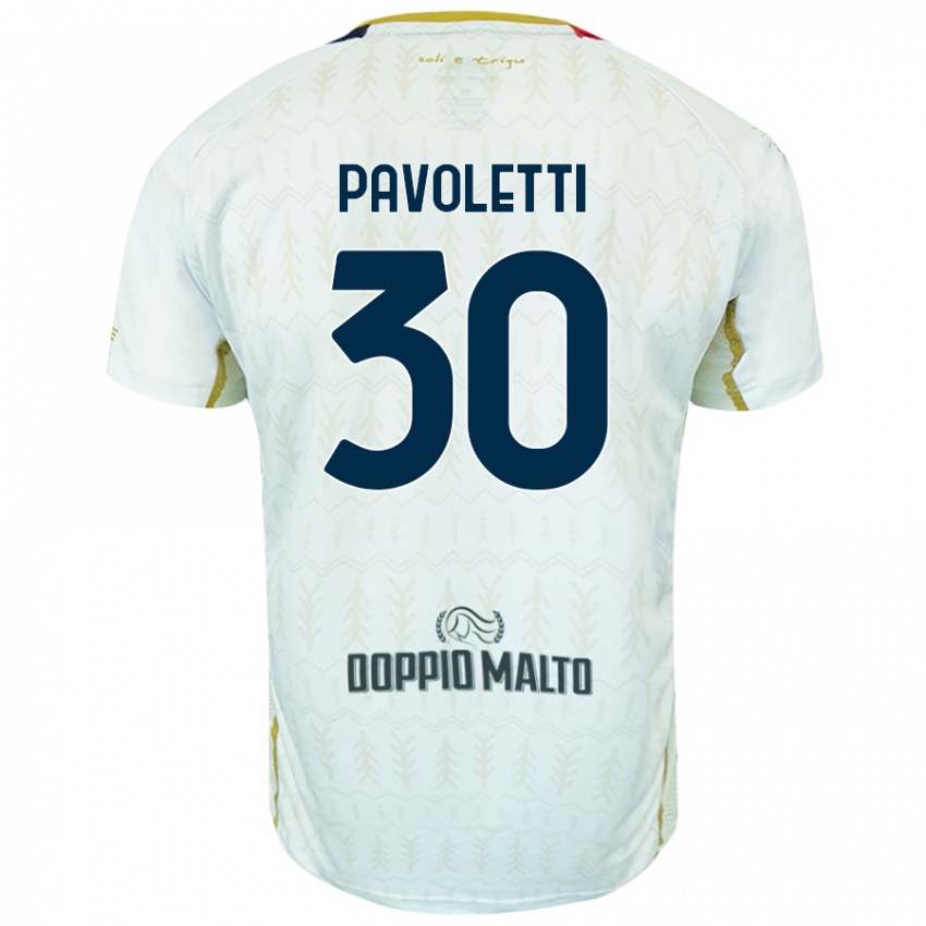 Niño Camiseta Leonardo Pavoletti #30 Blanco 2ª Equipación 2024/25 La Camisa Perú