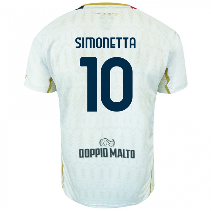 Niño Camiseta Jacopo Simonetta #10 Blanco 2ª Equipación 2024/25 La Camisa Perú