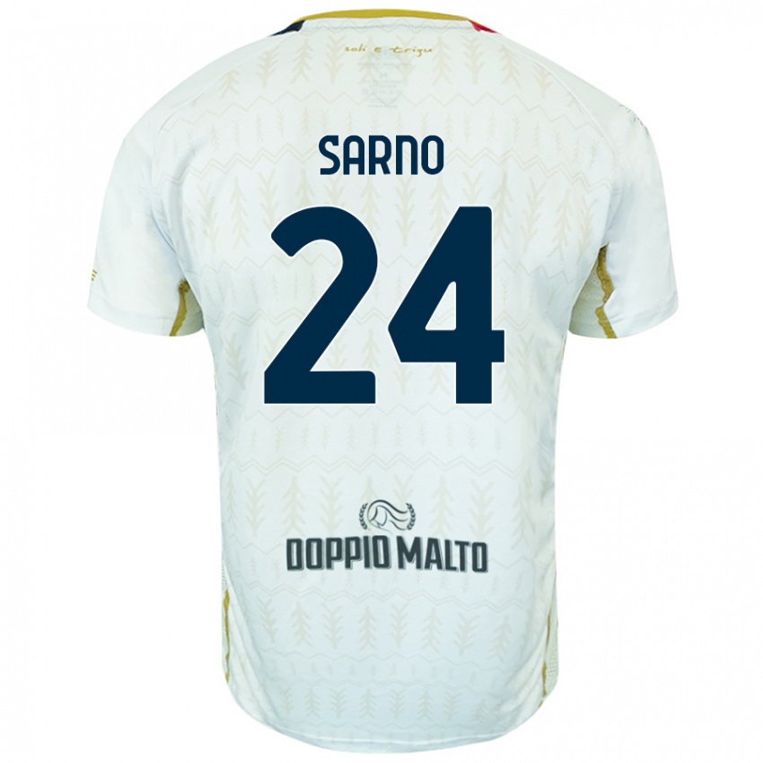 Niño Camiseta Vincenzo Sarno #24 Blanco 2ª Equipación 2024/25 La Camisa Perú