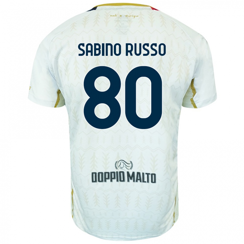 Niño Camiseta Alessandro Sabino Russo #80 Blanco 2ª Equipación 2024/25 La Camisa Perú