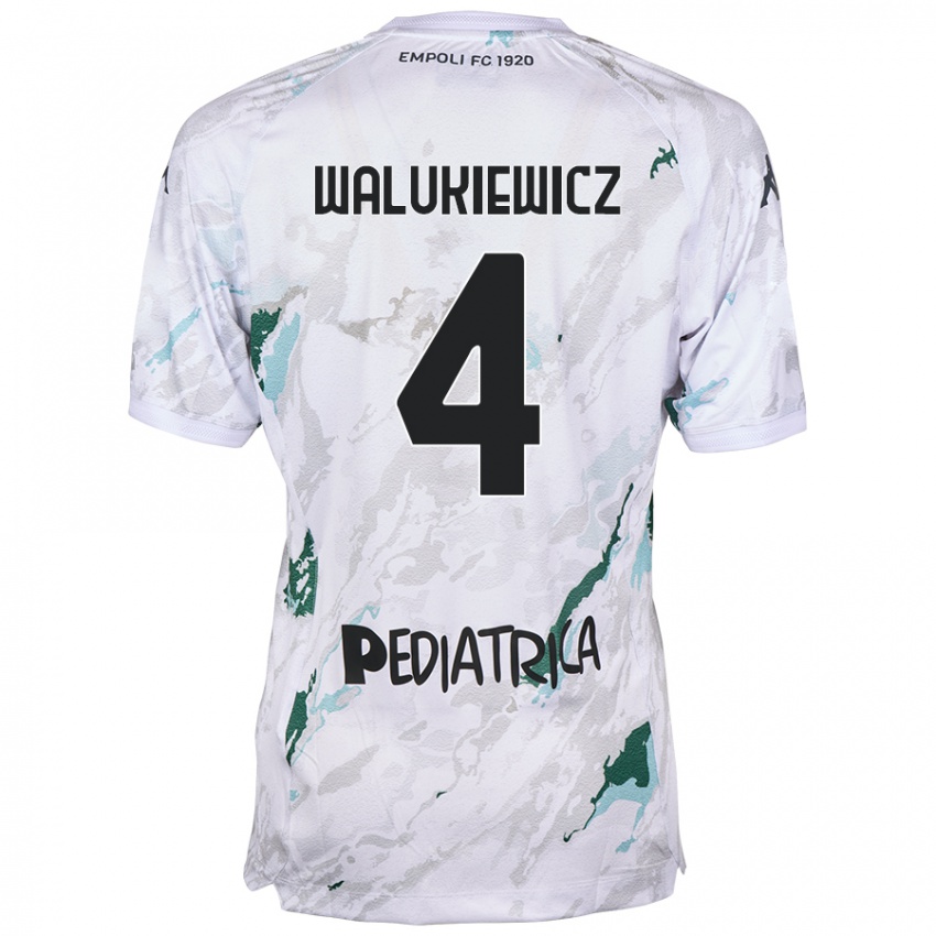 Niño Camiseta Sebastian Walukiewicz #4 Gris 2ª Equipación 2024/25 La Camisa Perú