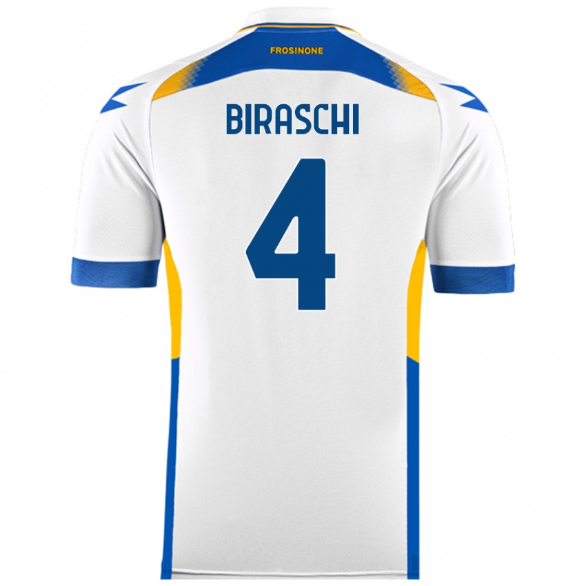 Niño Camiseta Davide Biraschi #4 Blanco 2ª Equipación 2024/25 La Camisa Perú