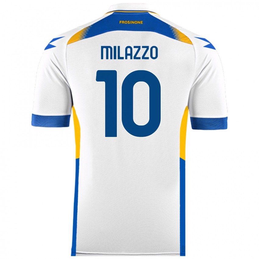 Niño Camiseta Simone Milazzo #10 Blanco 2ª Equipación 2024/25 La Camisa Perú