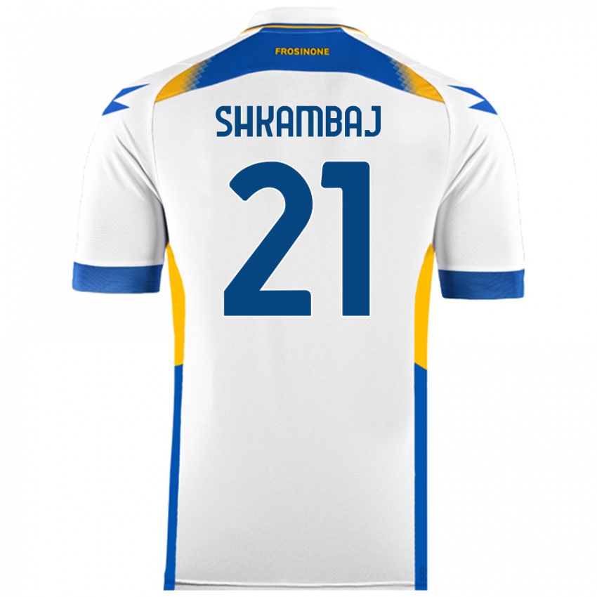 Niño Camiseta Ardit Shkambaj #21 Blanco 2ª Equipación 2024/25 La Camisa Perú