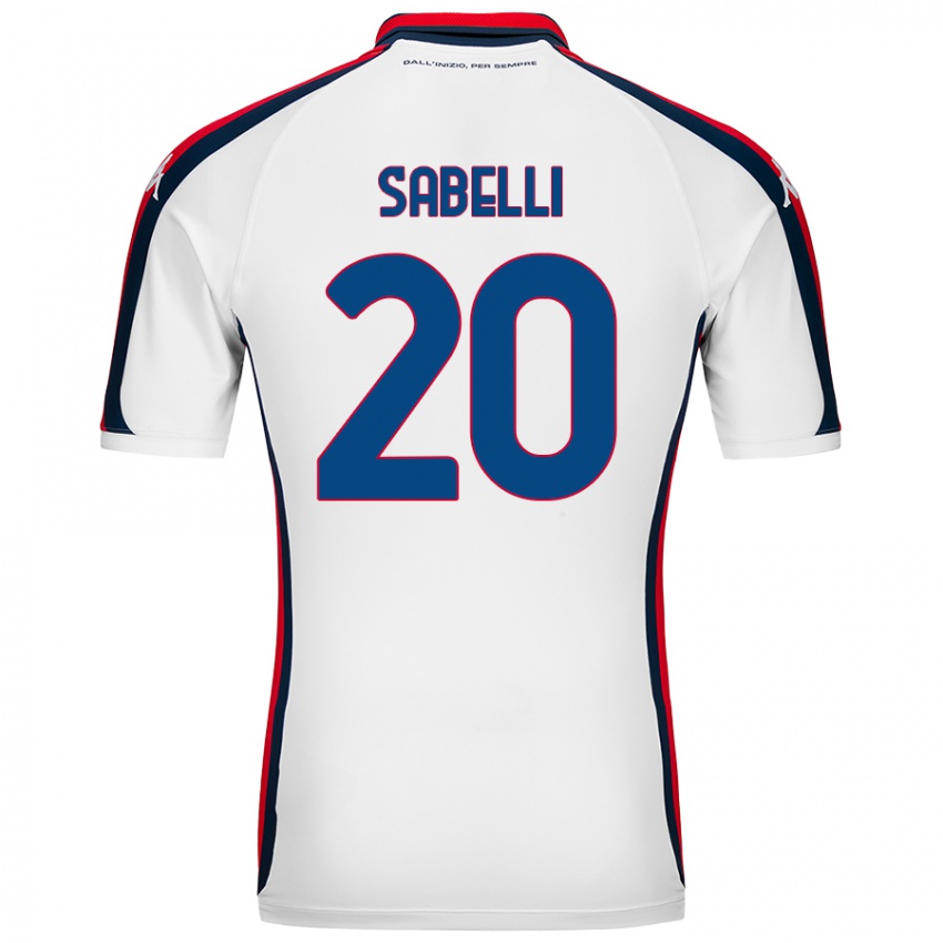 Niño Camiseta Stefano Sabelli #20 Blanco 2ª Equipación 2024/25 La Camisa Perú