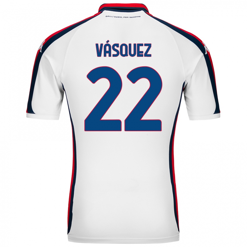 Niño Camiseta Johan Vásquez #22 Blanco 2ª Equipación 2024/25 La Camisa Perú