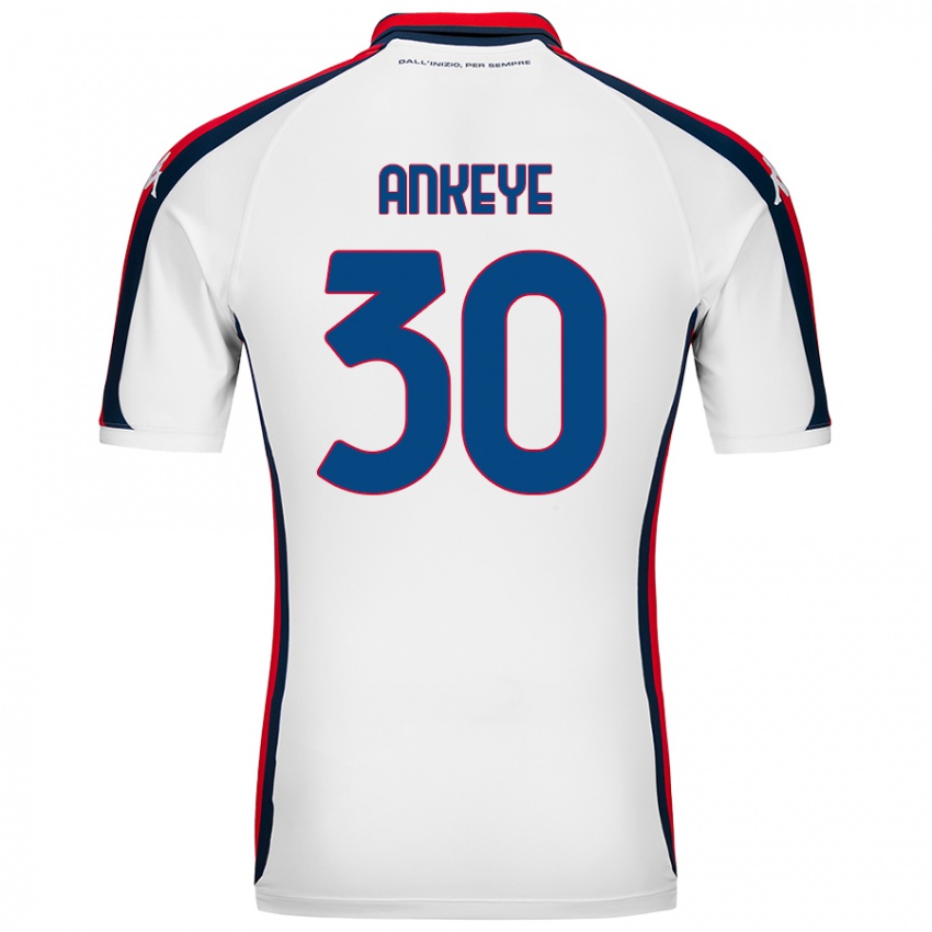 Niño Camiseta David Ankeye #30 Blanco 2ª Equipación 2024/25 La Camisa Perú