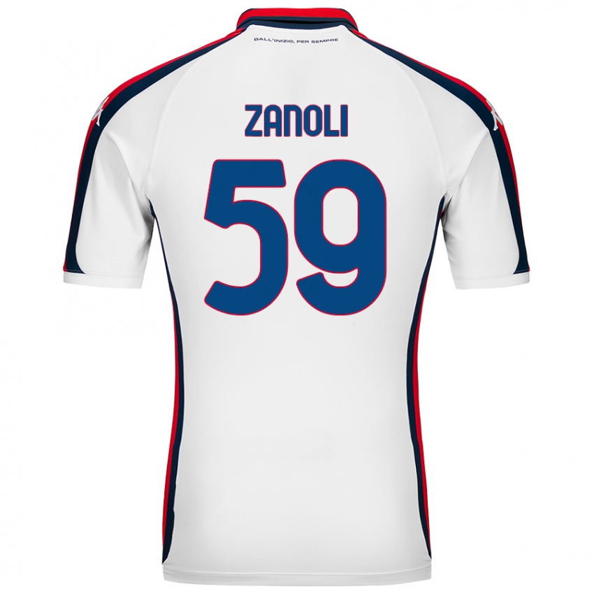 Niño Camiseta Alessandro Zanoli #59 Blanco 2ª Equipación 2024/25 La Camisa Perú