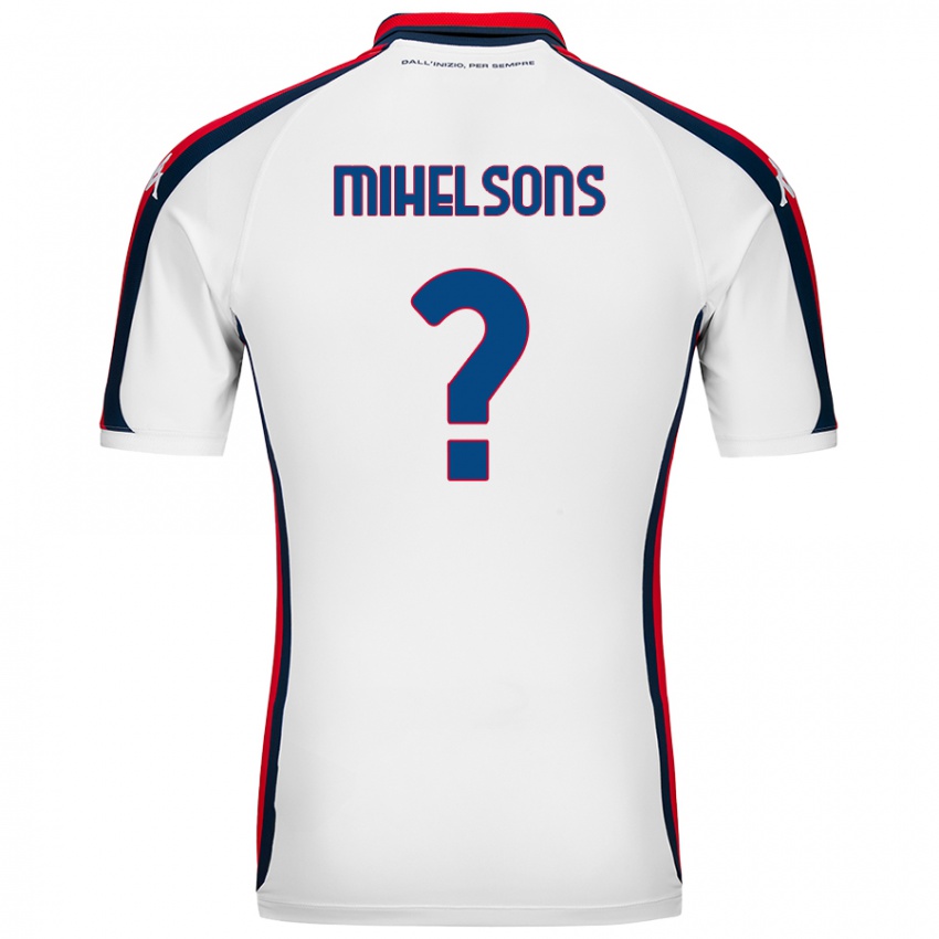 Niño Camiseta Rendijs Mihelsons #0 Blanco 2ª Equipación 2024/25 La Camisa Perú