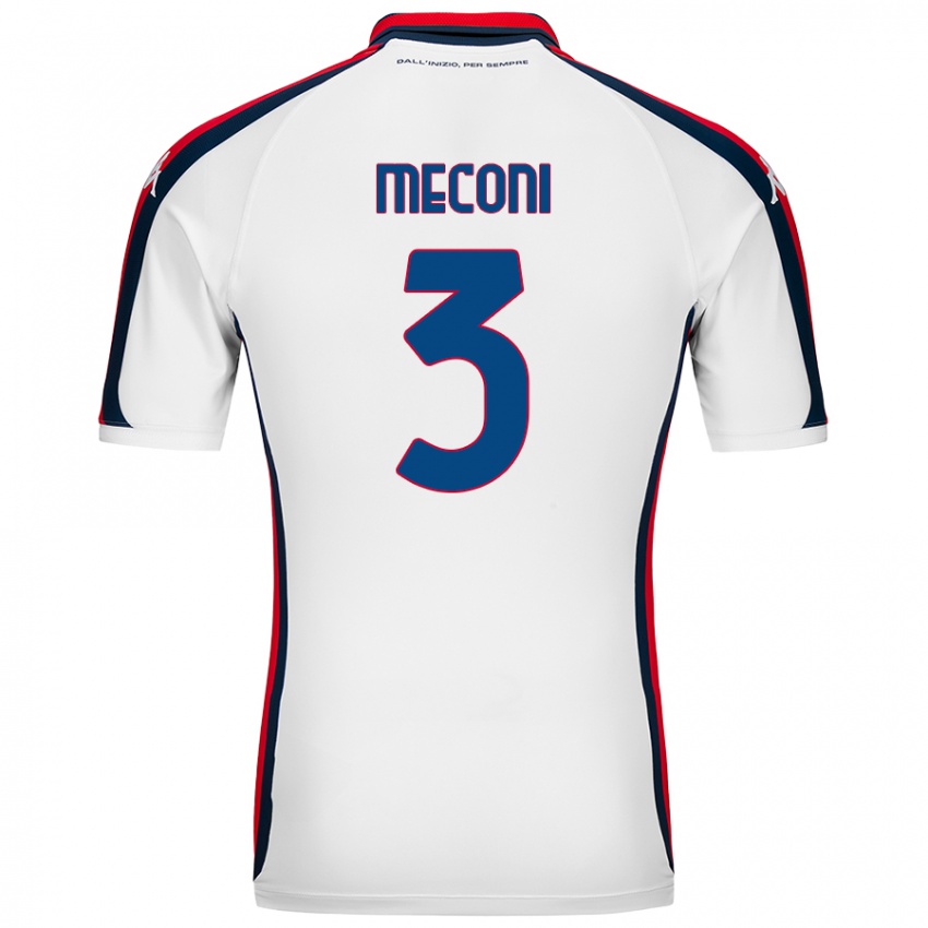 Niño Camiseta Edoardo Meconi #3 Blanco 2ª Equipación 2024/25 La Camisa Perú