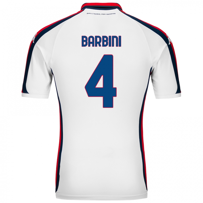 Niño Camiseta Matteo Barbini #4 Blanco 2ª Equipación 2024/25 La Camisa Perú