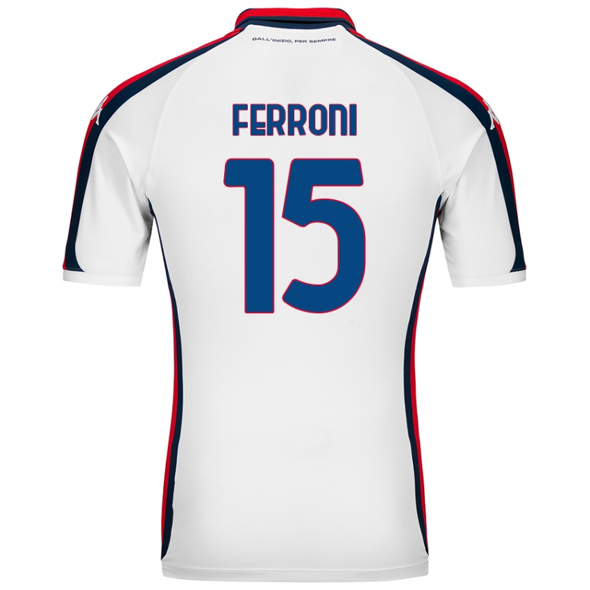 Niño Camiseta Leonardo Ferroni #15 Blanco 2ª Equipación 2024/25 La Camisa Perú