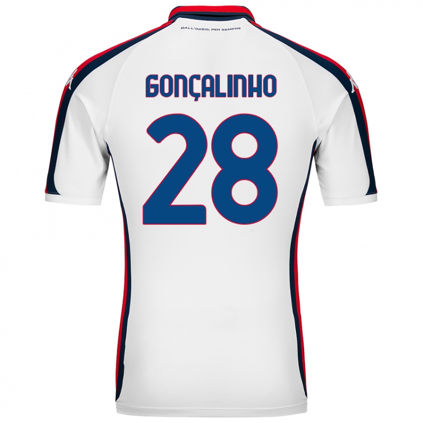 Niño Camiseta João Gonçalinho #28 Blanco 2ª Equipación 2024/25 La Camisa Perú