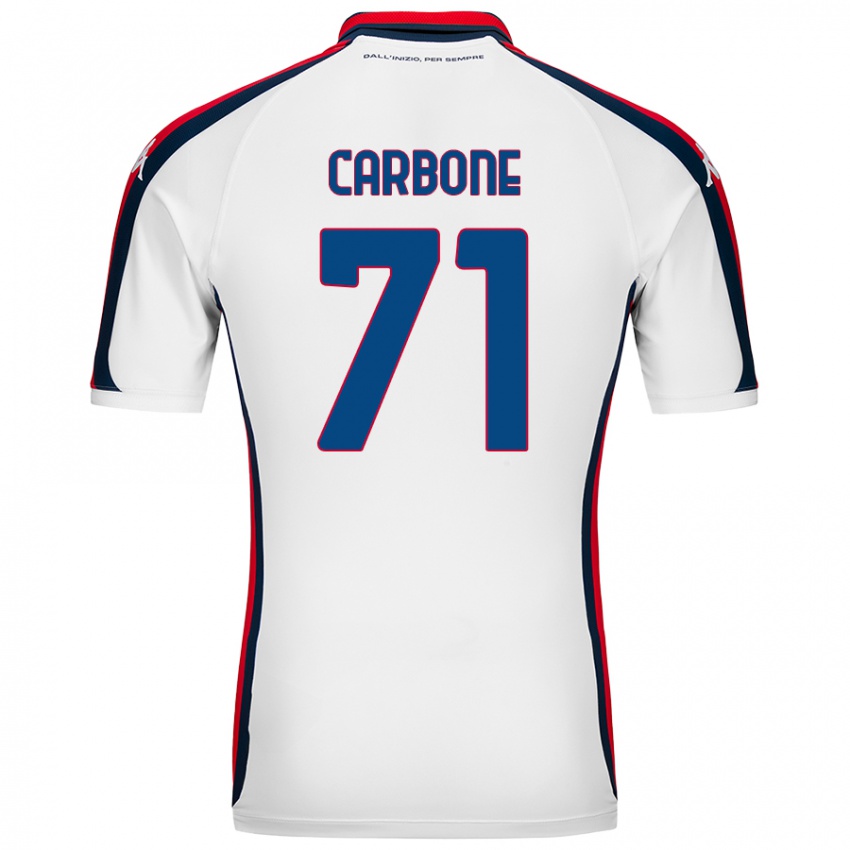 Niño Camiseta Filippo Carbone #71 Blanco 2ª Equipación 2024/25 La Camisa Perú