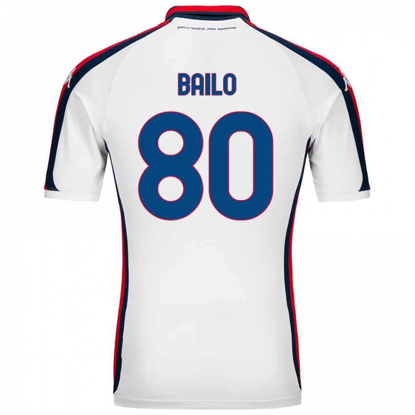 Niño Camiseta Giorgio Bailo #80 Blanco 2ª Equipación 2024/25 La Camisa Perú