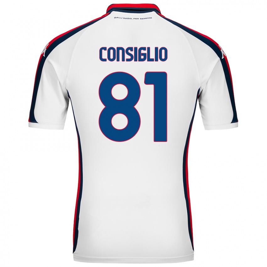 Niño Camiseta Leonardo Consiglio #81 Blanco 2ª Equipación 2024/25 La Camisa Perú