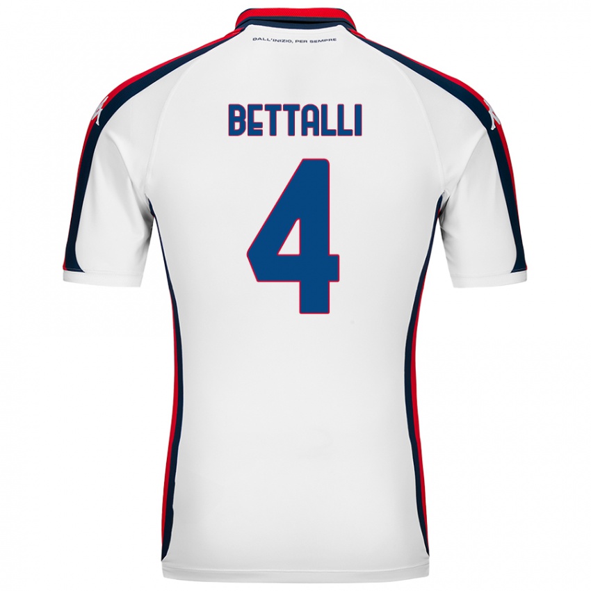 Niño Camiseta Giorgia Bettalli #4 Blanco 2ª Equipación 2024/25 La Camisa Perú