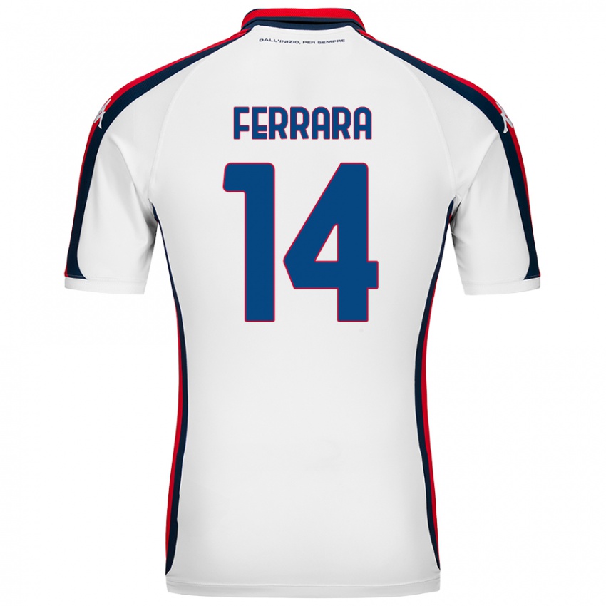 Niño Camiseta Anastasia Ferrara #14 Blanco 2ª Equipación 2024/25 La Camisa Perú