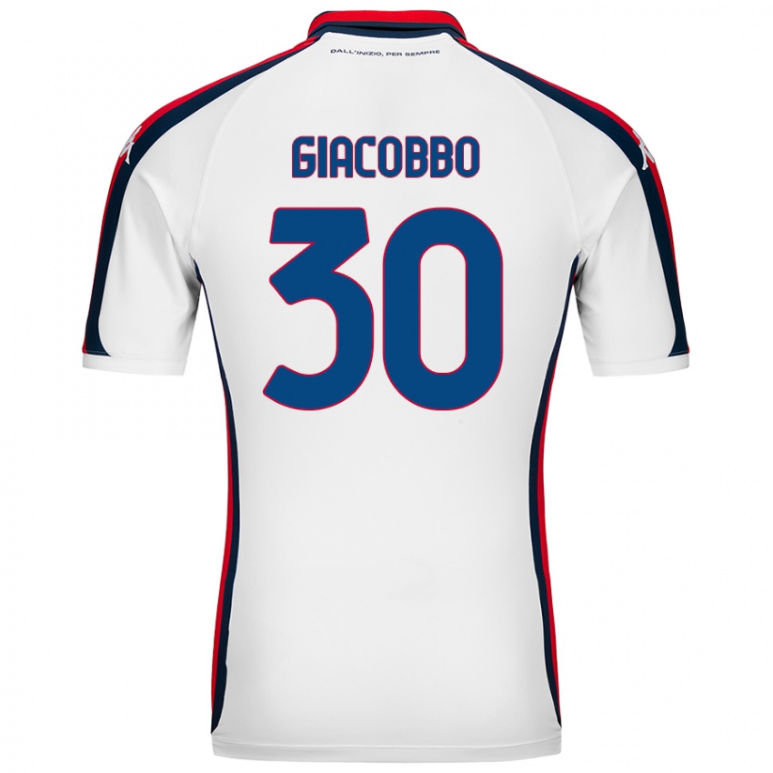 Niño Camiseta Giulia Giacobbo #30 Blanco 2ª Equipación 2024/25 La Camisa Perú