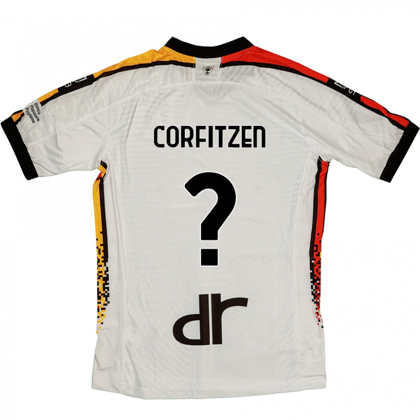 Niño Camiseta Jeppe Corfitzen #0 Blanco Negro 2ª Equipación 2024/25 La Camisa Perú