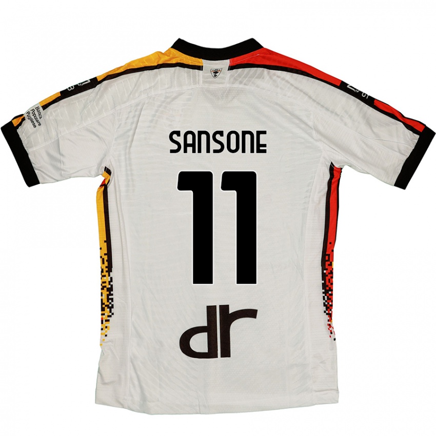 Niño Camiseta Nicola Sansone #11 Blanco Negro 2ª Equipación 2024/25 La Camisa Perú