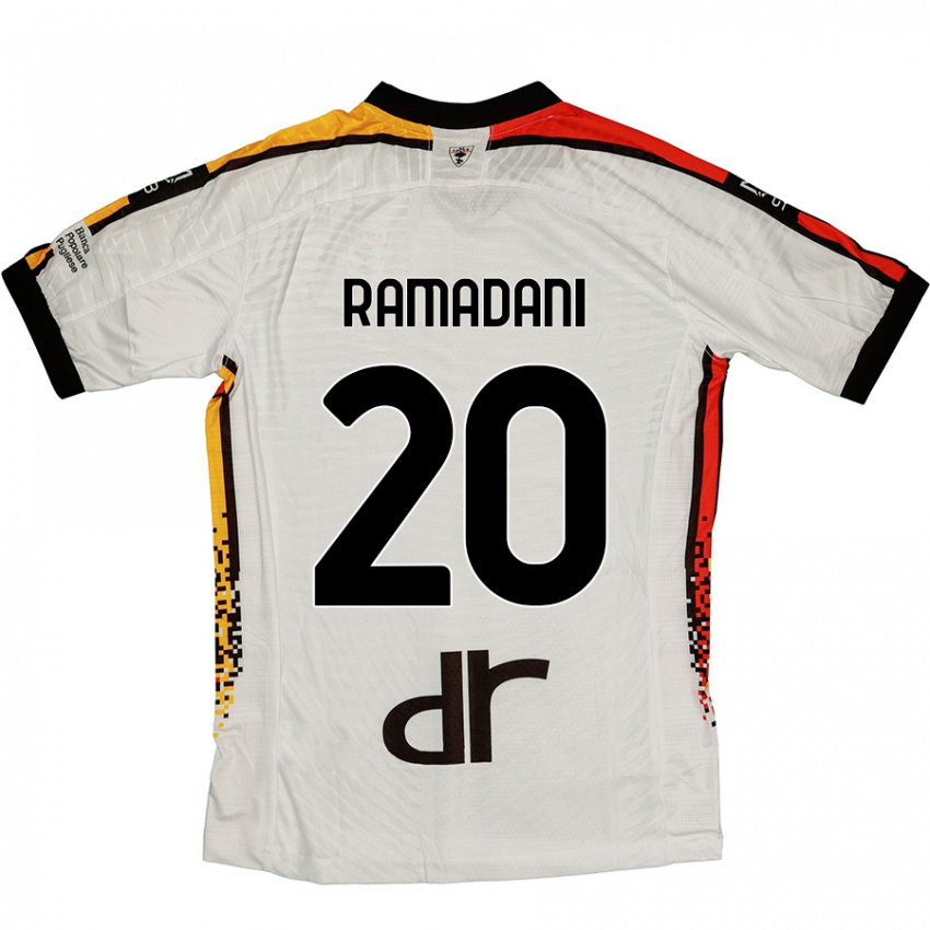 Niño Camiseta Ylber Ramadani #20 Blanco Negro 2ª Equipación 2024/25 La Camisa Perú