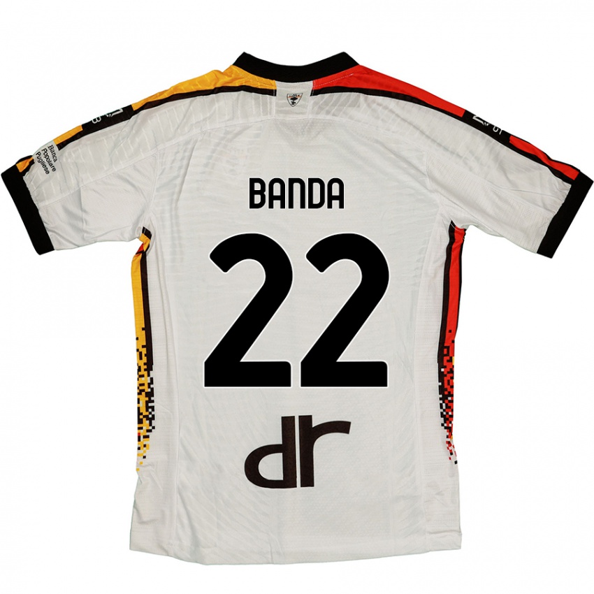 Niño Camiseta Lameck Banda #22 Blanco Negro 2ª Equipación 2024/25 La Camisa Perú