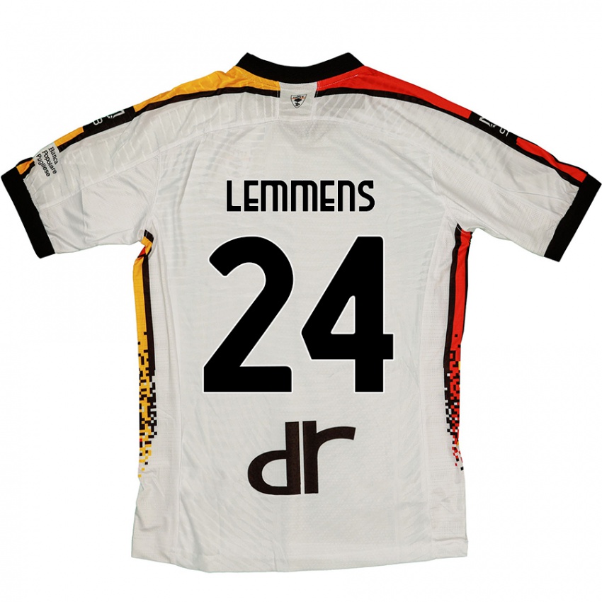 Niño Camiseta Mats Lemmens #24 Blanco Negro 2ª Equipación 2024/25 La Camisa Perú