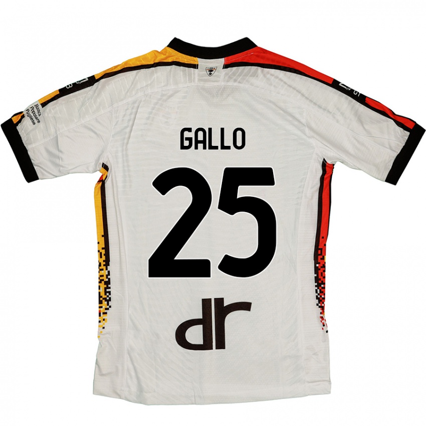 Niño Camiseta Antonino Gallo #25 Blanco Negro 2ª Equipación 2024/25 La Camisa Perú