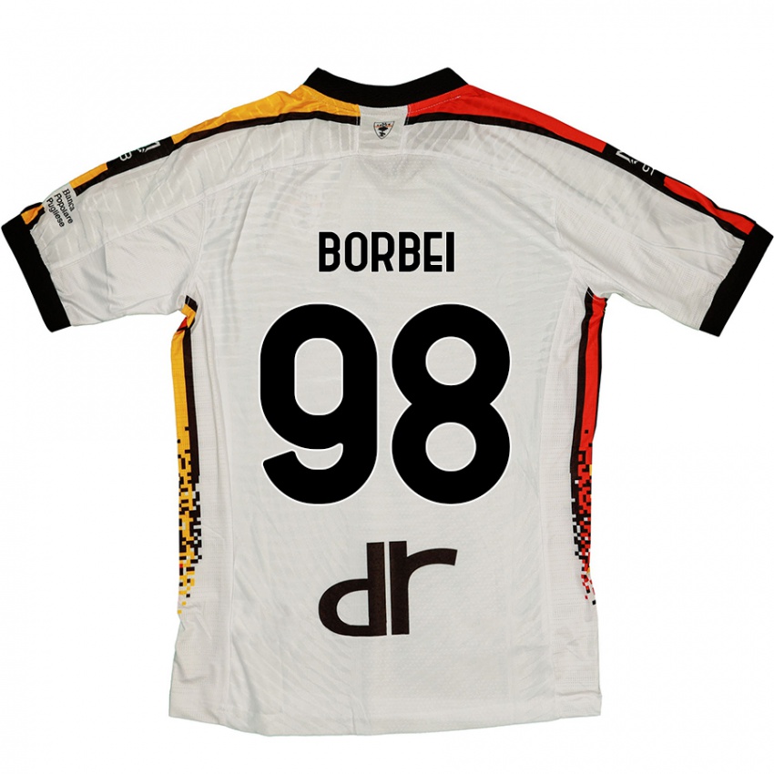 Niño Camiseta Alexandru Borbei #98 Blanco Negro 2ª Equipación 2024/25 La Camisa Perú