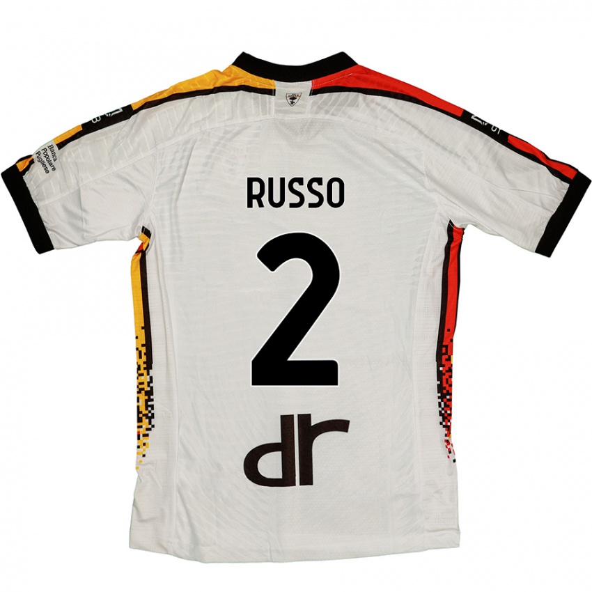 Niño Camiseta Luca Russo #2 Blanco Negro 2ª Equipación 2024/25 La Camisa Perú