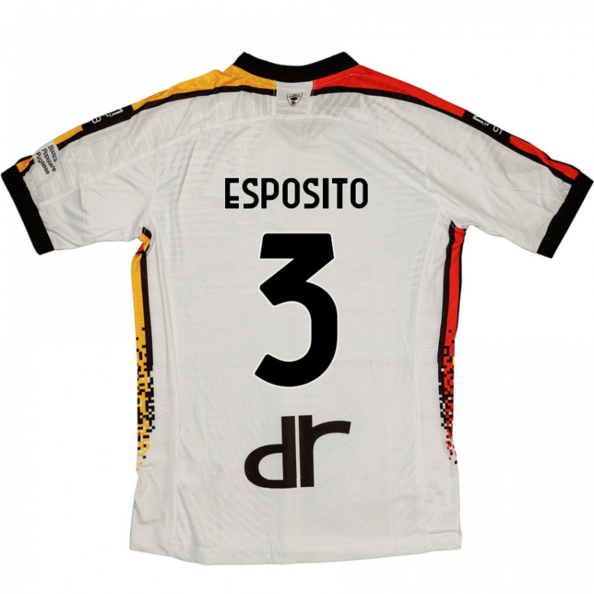 Niño Camiseta Sebastian Esposito #3 Blanco Negro 2ª Equipación 2024/25 La Camisa Perú