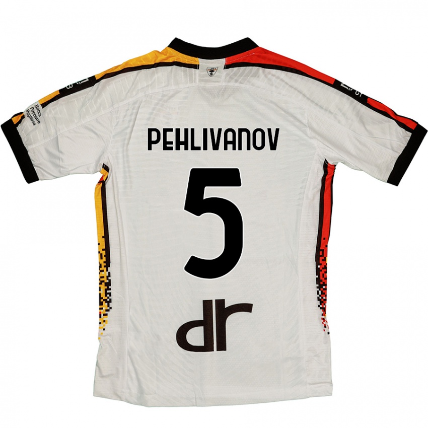 Niño Camiseta Cristian Pehlivanov #5 Blanco Negro 2ª Equipación 2024/25 La Camisa Perú