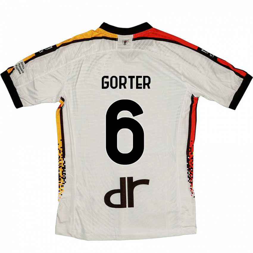 Niño Camiseta Olaf Gorter #6 Blanco Negro 2ª Equipación 2024/25 La Camisa Perú