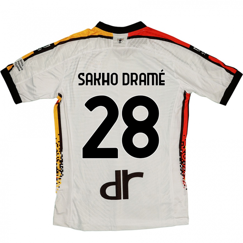 Niño Camiseta Samba Sakho Dramé #28 Blanco Negro 2ª Equipación 2024/25 La Camisa Perú