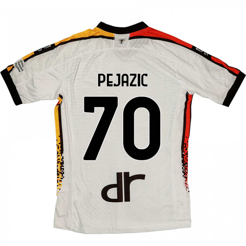 Niño Camiseta Mario Pejazic #70 Blanco Negro 2ª Equipación 2024/25 La Camisa Perú