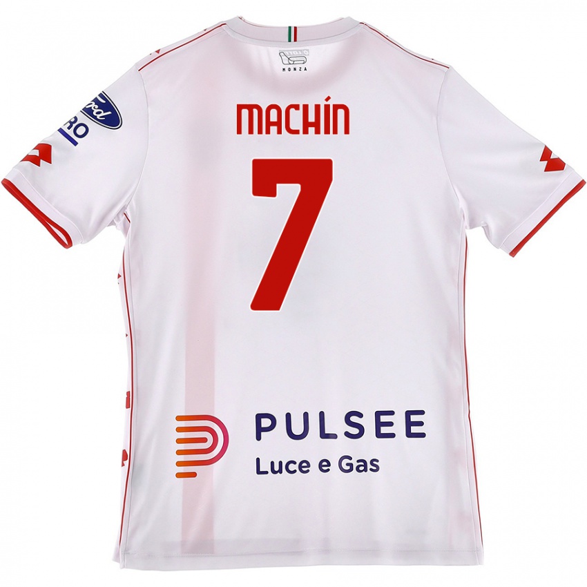 Niño Camiseta José Machín #7 Blanco Rojo 2ª Equipación 2024/25 La Camisa Perú