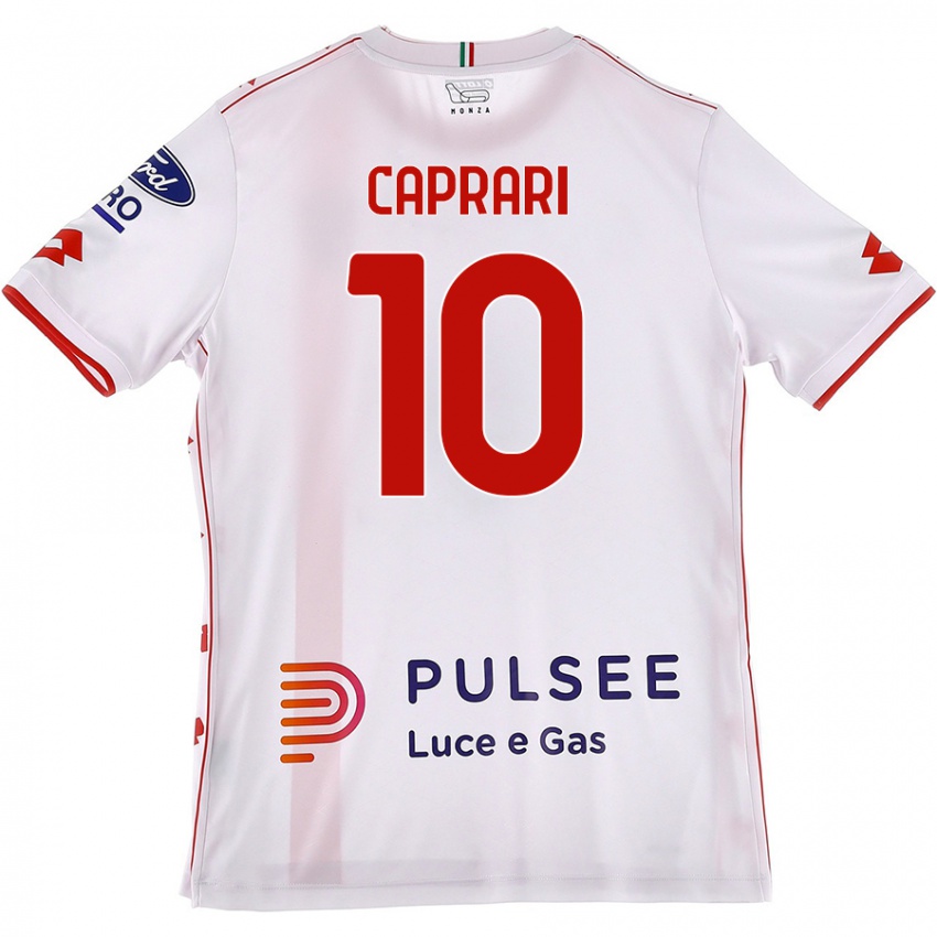 Niño Camiseta Gianluca Caprari #10 Blanco Rojo 2ª Equipación 2024/25 La Camisa Perú