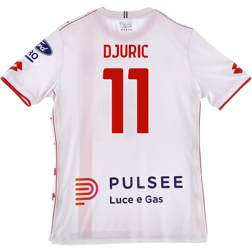 Niño Camiseta Milan Djuric #11 Blanco Rojo 2ª Equipación 2024/25 La Camisa Perú