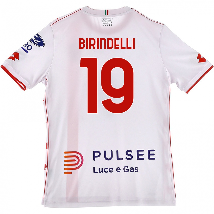 Niño Camiseta Samuele Birindelli #19 Blanco Rojo 2ª Equipación 2024/25 La Camisa Perú