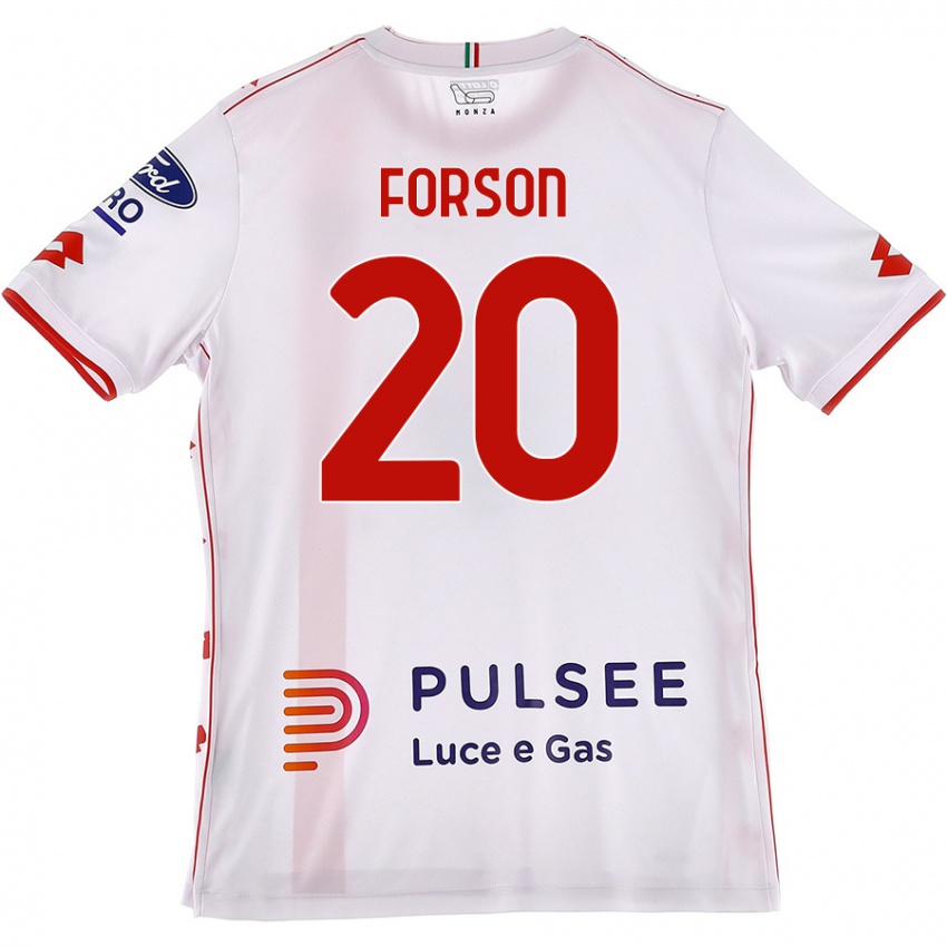 Niño Camiseta Omari Forson #20 Blanco Rojo 2ª Equipación 2024/25 La Camisa Perú