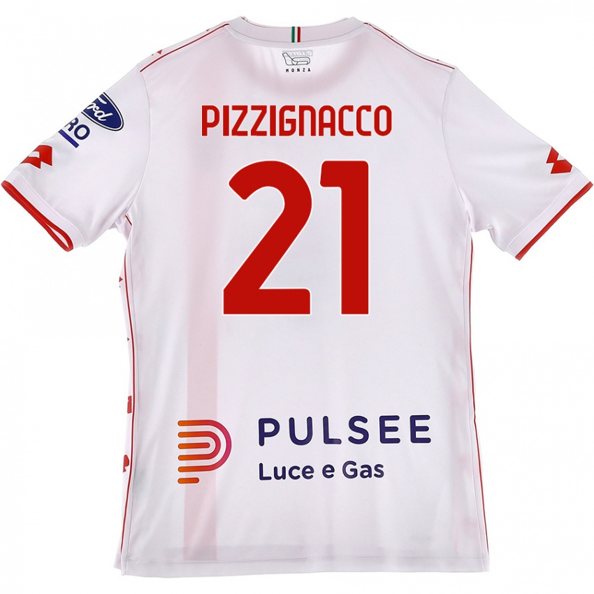 Niño Camiseta Semuel Pizzignacco #21 Blanco Rojo 2ª Equipación 2024/25 La Camisa Perú