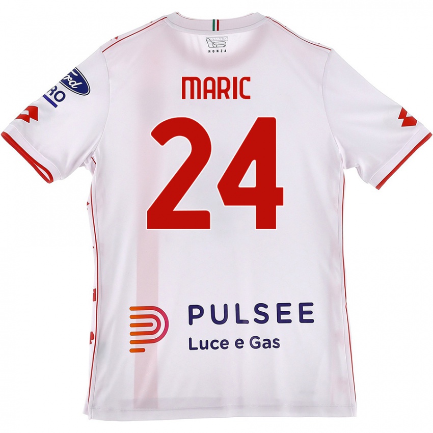 Niño Camiseta Mirko Maric #24 Blanco Rojo 2ª Equipación 2024/25 La Camisa Perú