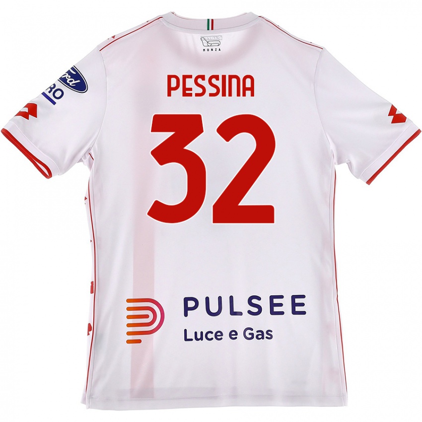 Niño Camiseta Matteo Pessina #32 Blanco Rojo 2ª Equipación 2024/25 La Camisa Perú