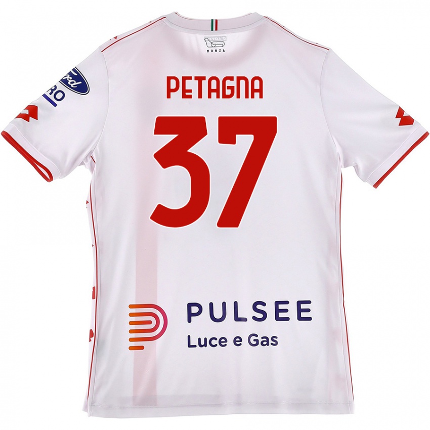 Niño Camiseta Andrea Petagna #37 Blanco Rojo 2ª Equipación 2024/25 La Camisa Perú