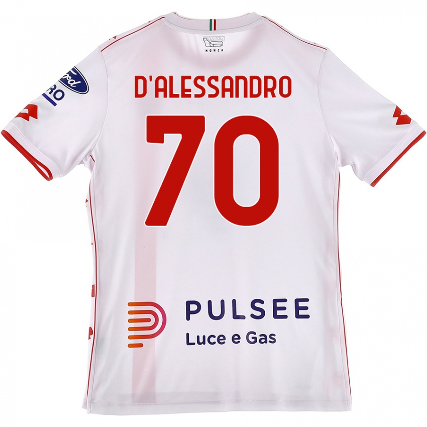 Niño Camiseta Marco D'alessandro #70 Blanco Rojo 2ª Equipación 2024/25 La Camisa Perú